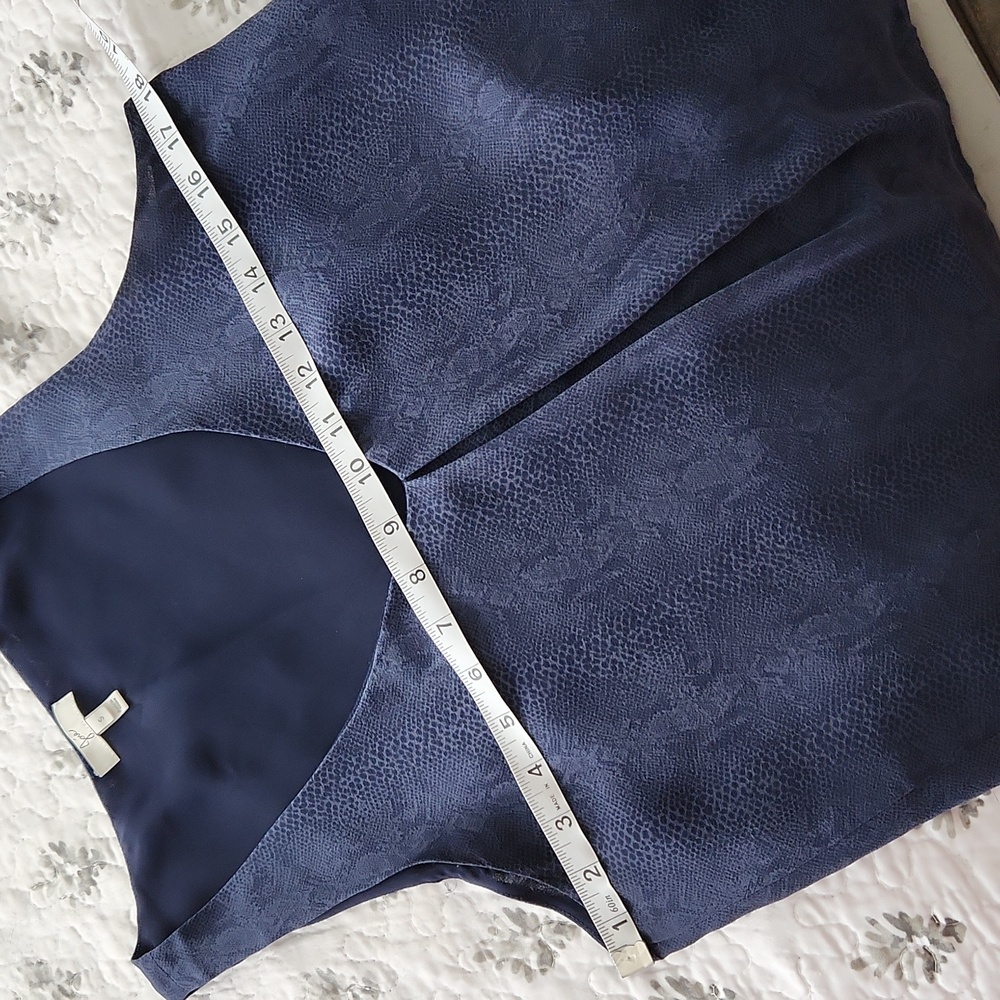 Joie Navy Silk Snakeskin Print Shell S - Picture 9 of 12
